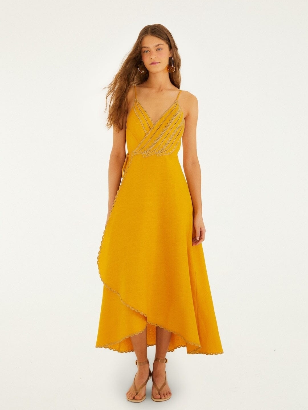 Yellow Bananas Euroflax Premium Linen Maxi Wrap Dress